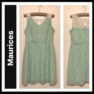 Maurices Lined Sleeveless Dress with Lace Accents